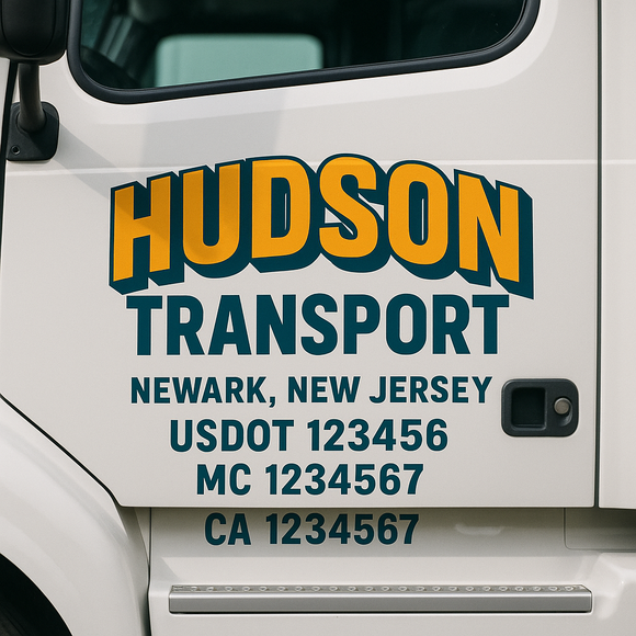 Custom Truck Door Decal Sticker Lettering Signs with US DOT, MC, CA, KYU VIN For Semi-Trucks, Work Trucks & Businesses