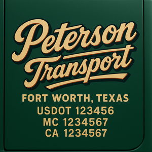 Custom Truck Door Decal Sticker Lettering Signs with US DOT, MC, CA, KYU VIN For Semi-Trucks, Work Trucks & Businesses