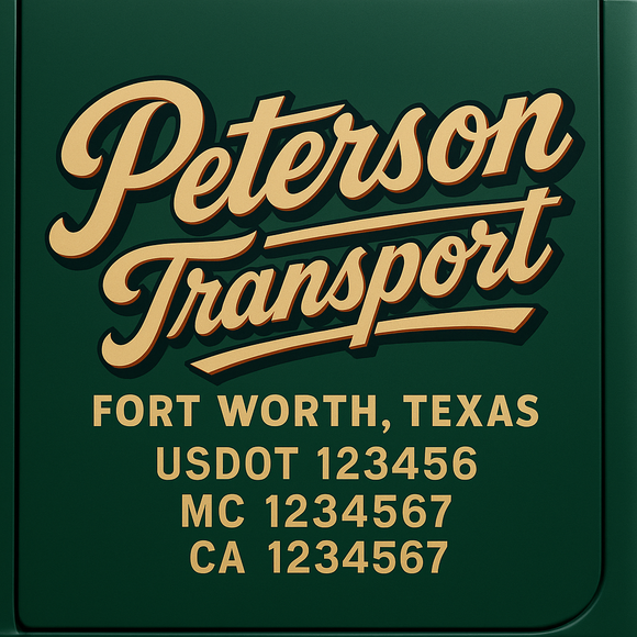 Custom Truck Door Decal Sticker Lettering Signs with US DOT, MC, CA, KYU VIN For Semi-Trucks, Work Trucks & Businesses