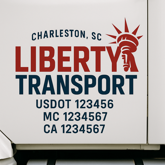 Custom Truck Door Decal Sticker Lettering Signs with US DOT, MC, CA, KYU VIN For Semi-Trucks, Work Trucks & Businesses