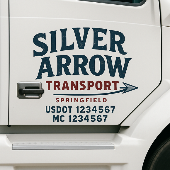Custom Truck Door Decal Sticker Lettering Signs with US DOT, MC, CA, KYU VIN For Semi-Trucks, Work Trucks & Businesses