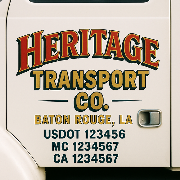 Custom Truck Door Decal Sticker Lettering Signs with US DOT, MC, CA, KYU VIN For Semi-Trucks, Work Trucks & Businesses