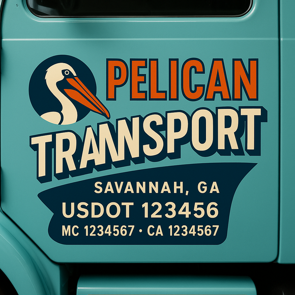 Custom Truck Door Decal Sticker Lettering Signs with US DOT, MC, CA, KYU VIN For Semi-Trucks, Work Trucks & Businesses