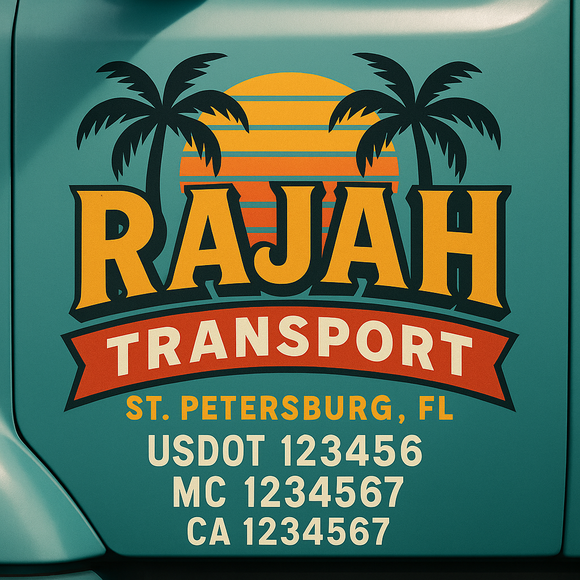 Custom Truck Door Decal Sticker Lettering Signs with US DOT, MC, CA, KYU VIN For Semi-Trucks, Work Trucks & Businesses