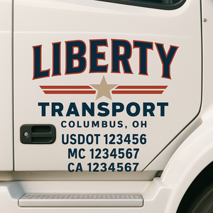 Custom Truck Door Decal Sticker Lettering Signs with US DOT, MC, CA, KYU VIN For Semi-Trucks, Work Trucks & Businesses