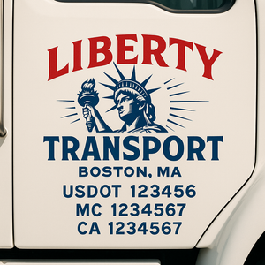 Custom Truck Door Decal Sticker Lettering Signs with US DOT, MC, CA, KYU VIN For Semi-Trucks, Work Trucks & Businesses