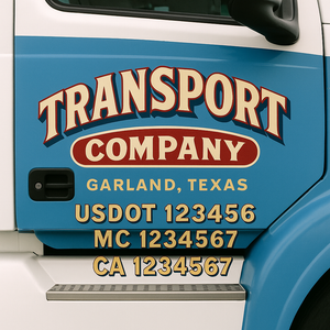 Custom Truck Door Decal Sticker Lettering Signs with US DOT, MC, CA, KYU VIN For Semi-Trucks, Work Trucks & Businesses