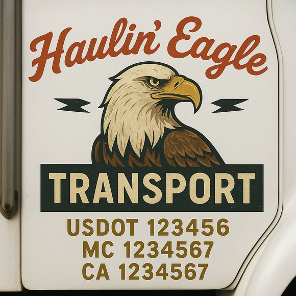 Custom Truck Door Decal Sticker Lettering Signs with US DOT, MC, CA, KYU VIN For Semi-Trucks, Work Trucks & Businesses