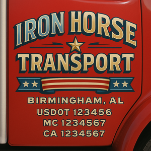 Custom Truck Door Decal Sticker Lettering Signs with US DOT, MC, CA, KYU VIN For Semi-Trucks, Work Trucks & Businesses