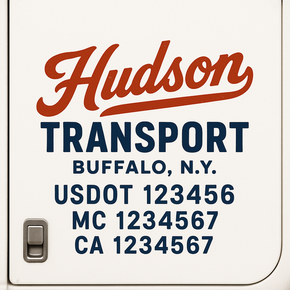 Custom Truck Door Decal Sticker Lettering Signs with US DOT, MC, CA, KYU VIN For Semi-Trucks, Work Trucks & Businesses