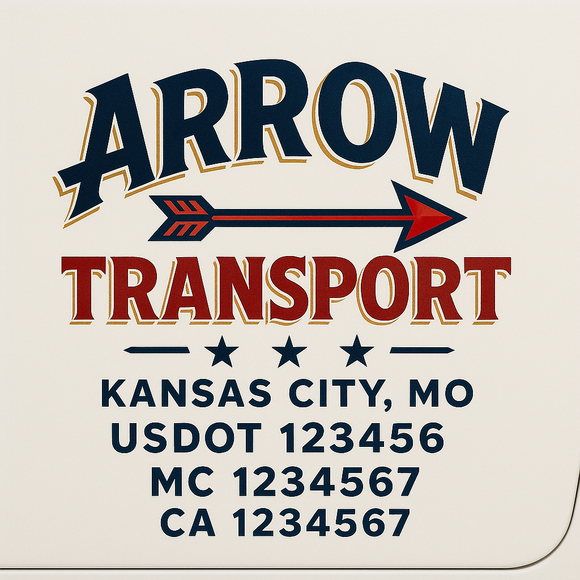 Custom Truck Door Decal Sticker Lettering Signs with US DOT, MC, CA, KYU VIN For Semi-Trucks, Work Trucks & Businesses