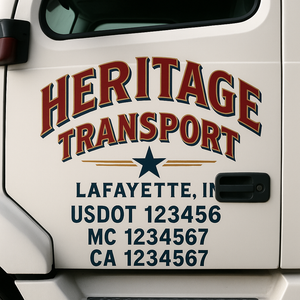 Custom Truck Door Decal Sticker Lettering Signs with US DOT, MC, CA, KYU VIN For Semi-Trucks, Work Trucks & Businesses