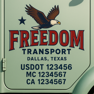Custom Truck Door Decal Sticker Lettering Signs with US DOT, MC, CA, KYU VIN For Semi-Trucks, Work Trucks & Businesses