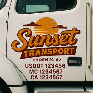 Custom Truck Door Decal Sticker Lettering Signs with US DOT, MC, CA, KYU VIN For Semi-Trucks, Work Trucks & Businesses