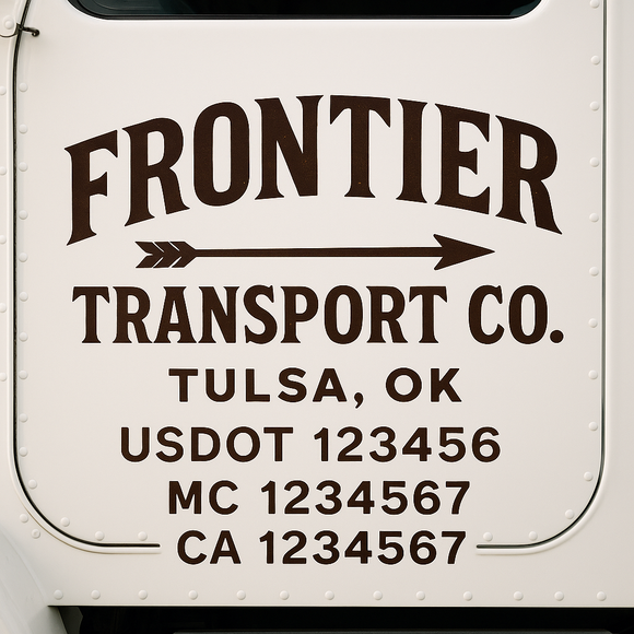 Custom Truck Door Decal Sticker Lettering Signs with US DOT, MC, CA, KYU VIN For Semi-Trucks, Work Trucks & Businesses