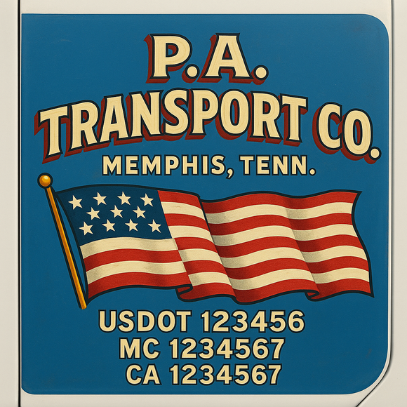 Custom Truck Door Decal Sticker Lettering Signs with US DOT, MC, CA, KYU VIN For Semi-Trucks, Work Trucks & Businesses