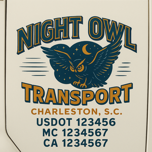 Custom Truck Door Decal Sticker Lettering Signs with US DOT, MC, CA, KYU VIN For Semi-Trucks, Work Trucks & Businesses