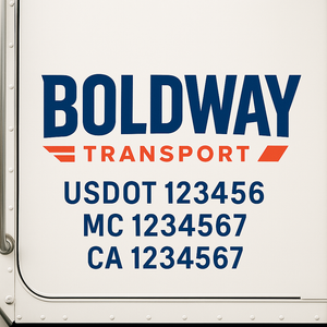 Custom Truck Door Decal Sticker Lettering Signs with US DOT, MC, CA, KYU VIN For Semi-Trucks, Work Trucks & Businesses