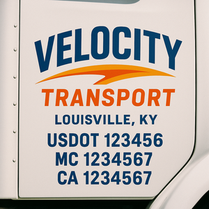 Custom Truck Door Decal Sticker Lettering Signs with US DOT, MC, CA, KYU VIN For Semi-Trucks, Work Trucks & Businesses