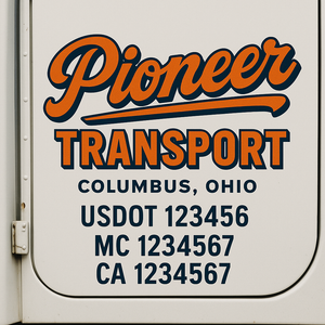 Custom Truck Door Decal Sticker Lettering Signs with US DOT, MC, CA, KYU VIN For Semi-Trucks, Work Trucks & Businesses