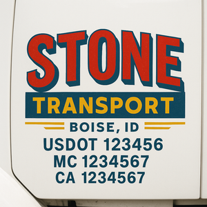 Custom Truck Door Decal Sticker Lettering Signs with US DOT, MC, CA, KYU VIN For Semi-Trucks, Work Trucks & Businesses