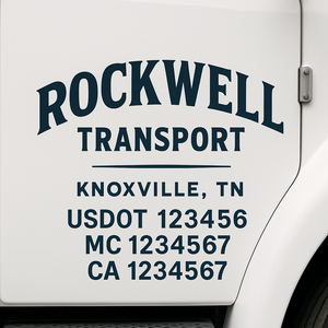 Custom Truck Door Decal Sticker Lettering Signs with US DOT, MC, CA, KYU VIN For Semi-Trucks, Work Trucks & Businesses