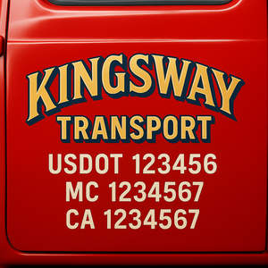 Custom Truck Door Decal Sticker Lettering Signs with US DOT, MC, CA, KYU VIN For Semi-Trucks, Work Trucks & Businesses