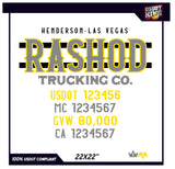 USDOT Company Truck Door Template