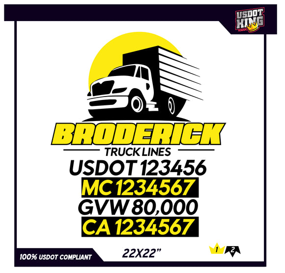 USDOT DECAL TRUCKDOOR COMPANY NAME