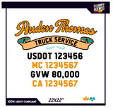 USDOT TruckDoor Company Decals 