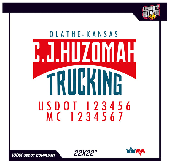 USDOT TruckDoor Company Decals 