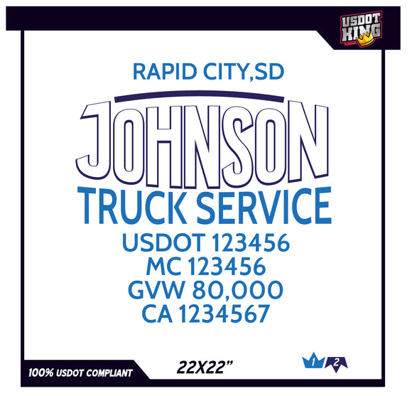 USDOT TruckDoor Company Decals 