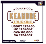 USDOT TruckDoor Decal Template