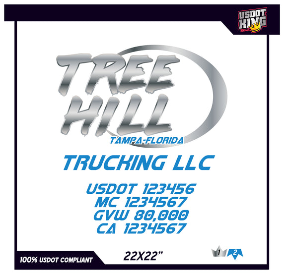 USDOT Truck Door Decal Template