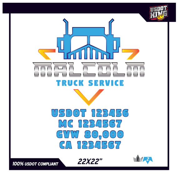 USDOT TRUCK DOOR DECAL TEMPLATE