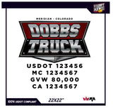 USDOT TRUCK DOOR DECAL TEMPLATE