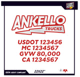 USDOT TRUCK DOOR DECAL TEMPLATE