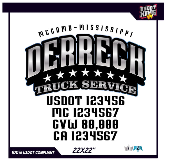 USDOT TRUCK DOOR DECAL TEMPLATE