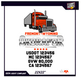 TWO DOOR USDOT TRUCK DOOR DECAL TEMPLATE