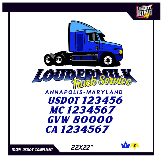 TWO DOOR USDOT TRUCK DOOR DECAL TEMPLATE