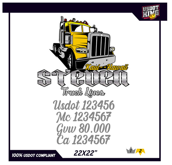 TWO DOOR USDOT TRUCK DOOR DECAL TEMPLATE