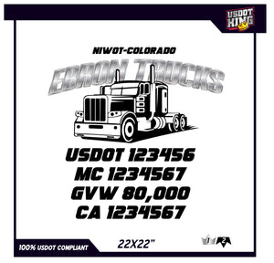 TWO DOOR USDOT TRUCK DOOR DECAL TEMPLATE