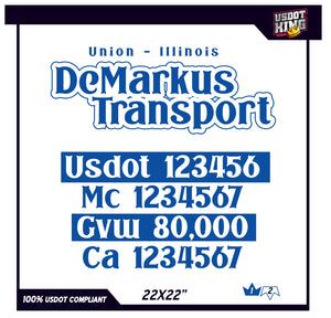 USDOT Company Truck Door Template