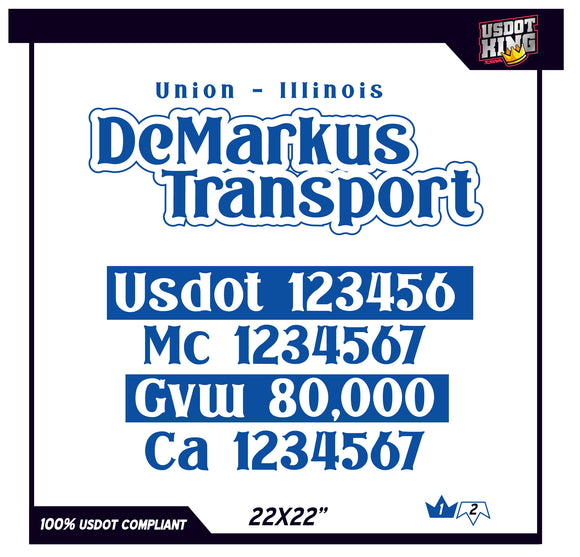 USDOT Company Truck Door Template