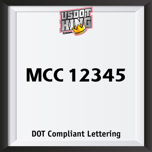 MCC NUMBER DECAL