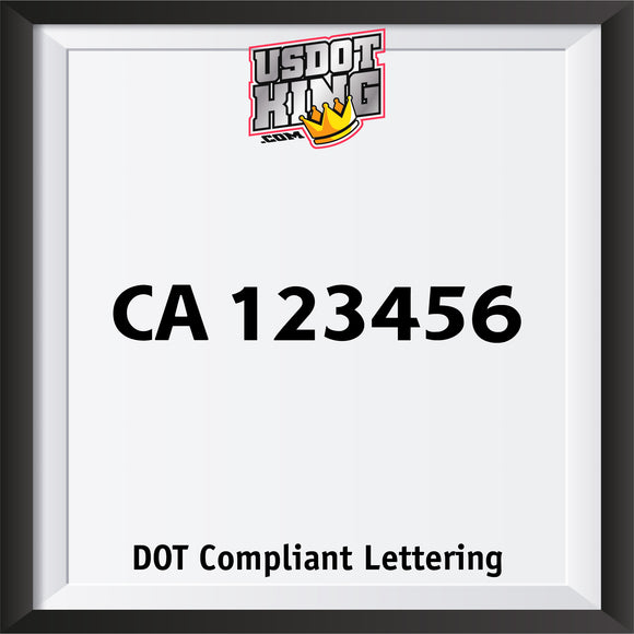 ca number decal