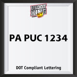 PA PUC NUMBER DECAL