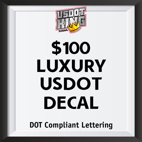$100 luxury usdot lettering decal