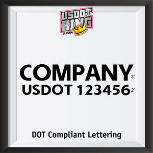 company name truck door decal with usdot lettering 