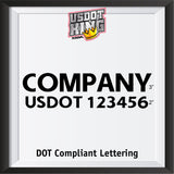 company name truck door decal with usdot lettering 